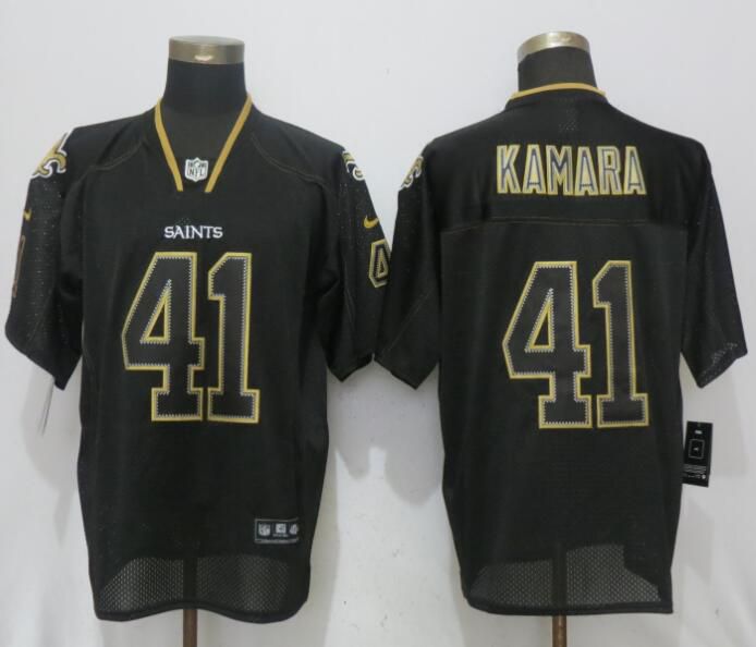 NFL Men New Nike New Orleans Saints 41 Kamara Lights Out BLACK Jersey